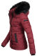Marikoo Unique ladies quilted winter jacket with fur collar - Bordeaux-Gr.XS