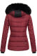 Marikoo Unique ladies quilted winter jacket with fur collar - Bordeaux-Gr.XS