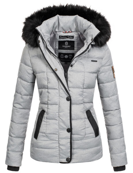 Marikoo Unique Damen gesteppte Winterjacke Grau Größe S - Gr. 36