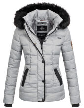 Marikoo Unique Damen gesteppte Winterjacke Grau Größe L - Gr. 40