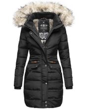 Navahoo Paula Damen Parka Winterjacke warm Gefüttert Schwarz Größe XS - Gr. 34