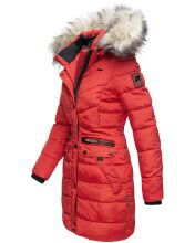 Navahoo Paula Damen Parka Winterjacke warm Gefüttert Rot Größe XS - Gr. 34