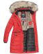 Navahoo Paula Damen Parka Winterjacke warm Gefüttert Rot Größe XS - Gr. 34