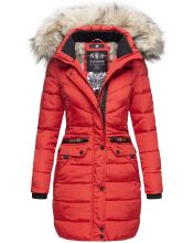 Navahoo Paula Damen Parka Winterjacke warm Gefüttert Rot Größe S - Gr. 36