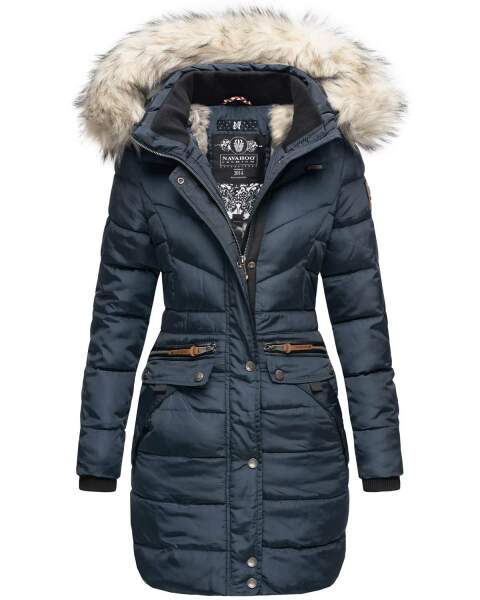 Navahoo Paula Ladies Winter Jacket Coat Parka Warm Lined Winterjacket B383 Navy Size XS - Size 34