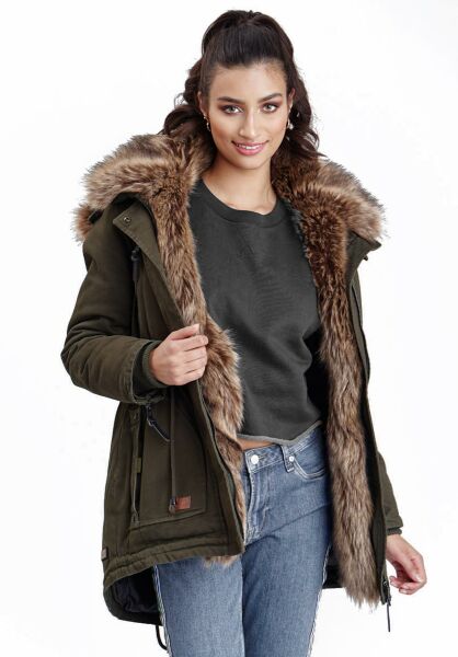 Navahoo Daria Damen Parka Jacke mit Kunstfellkragen, 139,90 € - Main Image