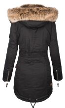 Navahoo Daria ladies parka with faux fur collar black size M - Gr. 38