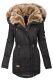 Navahoo Daria ladies parka with faux fur collar black size M - Gr. 38