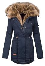 Navahoo Daria Ladies Parka with Faux Fur Collar Navy Size...