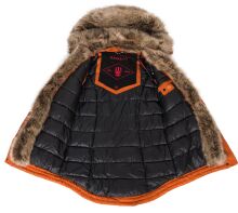Navahoo Daria warme Damen Parka Winterjacke mit Kunstfell Kragen Orange Gr&ouml;&szlig;e XXL - Gr. 44