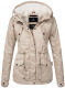 Marikoo Manolya Damen Parka Winterjacke mit Teddyfell Beige Größe XL - Gr. 42