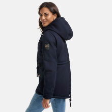 Marikoo Manolya Damen Parka Winterjacke mit Teddyfell Blau Größe XS - Gr. 34