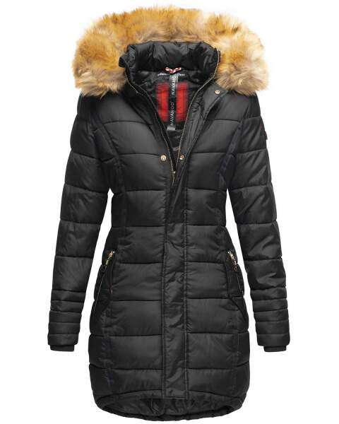 Navahoo Papaya Ladies Winter Quilted Jacket Black Size M - Gr. 38
