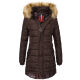 Navahoo Papaya Damen gesteppte Winterjacke mit Doppelzipper und gefüttert Schoko Größe M - Gr. 38