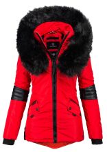 Navahoo Nirvana Damen Parka Winterjacke mit Kunstfell Rot Größe XS - Gr. 34