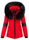 Navahoo Nirvana ladies parka winter jacket with fur collar - Red-Gr.XS