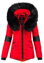 Navahoo Nirvana ladies parka winter jacket with fur collar - Red-Gr.XL