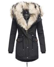 Navahoo Sweety 2 in 1 ladies parka winterjacket with fur collar - Black-Gr.S