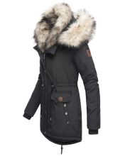 Navahoo Sweety 2 in 1 ladies parka winterjacket with fur collar - Black-Gr.S