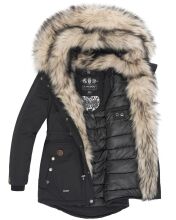 Navahoo Sweety 2 in 1 ladies parka winterjacket with fur collar - Black-Gr.M