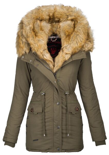 Navahoo Sweety Damen 2in1 Parka Winterjacke warmhaltend Grün Größe XS - Gr. 34