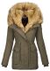 Navahoo Sweety Damen 2in1 Parka Winterjacke warmhaltend Grün Größe XS - Gr. 34