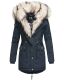 Navahoo Sweety 2 in 1 ladies parka winterjacket with fur collar - Navy-Gr.XS