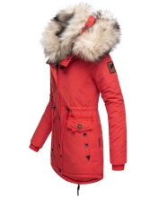 Navahoo Sweety 2 in 1 ladies parka winterjacket with fur collar - Red-Gr.XS