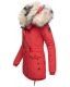 Navahoo Sweety 2 in 1 ladies parka winterjacket with fur collar - Red-Gr.XS