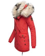 Navahoo Sweety 2 in 1 ladies parka winterjacket with fur collar - Red-Gr.S