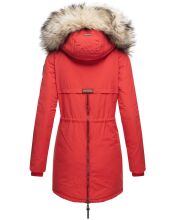 Navahoo Sweety 2 in 1 ladies parka winterjacket with fur collar - Red-Gr.S