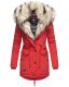 Navahoo Sweety 2 in 1 ladies parka winterjacket with fur collar - Red-Gr.S