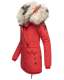 Navahoo Sweety 2 in 1 ladies parka winterjacket with fur collar - Red-Gr.S