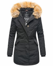 Marikoo Karmaa Damen Parka Winterjacke warm gefüttert Schwarz Größe XS - Gr. 34