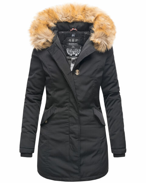 Marikoo Karmaa Damen Parka Winterjacke warm gefüttert Schwarz Größe S - Gr. 36