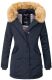 Marikoo Karmaa Damen Parka Winterjacke warm gefüttert Dunkelblau Größe S - Gr. 36