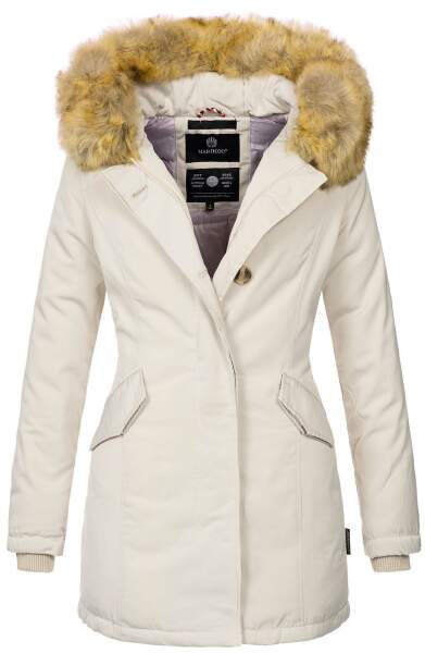 Marikoo Karmaa Ladies winter jacket parka coat warm lined - Beige-Gr.XL