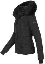 Navahoo Adele Damen Winterjacke warm gefüttert Teddyfell Schwarz Größe XS - Gr. 34