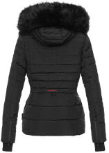 Navahoo Adele Damen Winterjacke warm gefüttert Teddyfell Schwarz Größe XS - Gr. 34