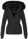 Navahoo Adele Damen Winterjacke warm gefüttert Teddyfell Schwarz Größe M - Gr. 38