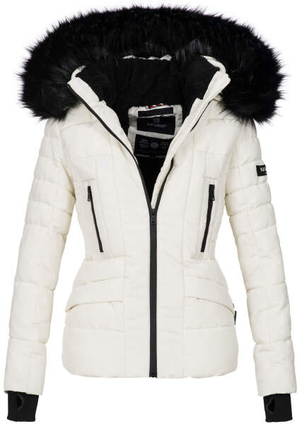 Navahoo Adele ladies winter jacket warm lined teddy fur - White-Gr.XS