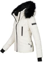 Navahoo Adele Damen Winterjacke warm gefüttert Teddyfell Weiss Größe XS - Gr. 34