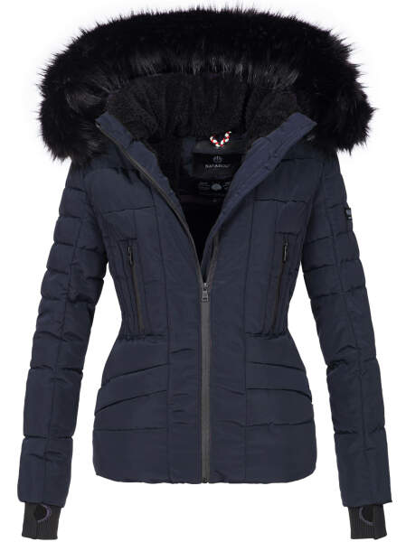 Navahoo Adele ladies winter jacket warm lined teddy fur - Navy-Gr.XS