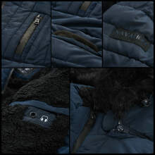 Navahoo Adele ladies winter jacket warm lined teddy fur - Navy-Gr.XS