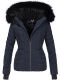 Navahoo Adele Damen Winterjacke warm gefüttert Teddyfell Navy Größe XS - Gr. 34