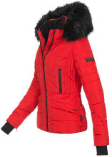 Navahoo Adele Damen Winterjacke warm gefüttert Teddyfell Rot Größe XS - Gr. 34