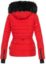 Navahoo Adele Damen Winterjacke warm gefüttert Teddyfell Rot Größe XS - Gr. 34