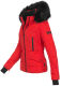 Navahoo Adele Damen Winterjacke warm gefüttert Teddyfell Rot Größe XS - Gr. 34