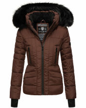 Navahoo Adele Damen Winterjacke warm gefüttert Teddyfell Schoko Größe XS - Gr. 34