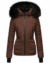 Navahoo Adele Damen Winterjacke warm gefüttert Teddyfell Schoko Größe XS - Gr. 34